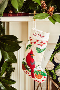 Christmas Cardinal Full Size Stocking