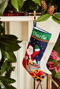 Sleigh Ride Santa Full Size Stocking